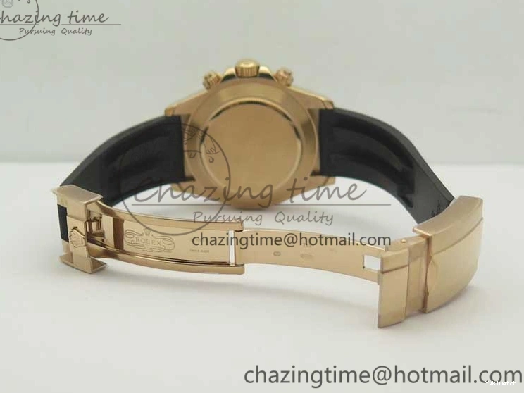 Best Dial ARF Clone Black Gold Rubber Rose On 1:1 Edition Super V2 Daytona 116515 Strap A4130 0225